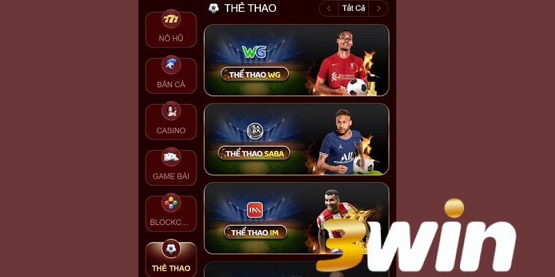3win - Nhà Cái Uy Tín 3WIN.COM Đa Dạng Thể Loại Game 4 Cá cược thể thao